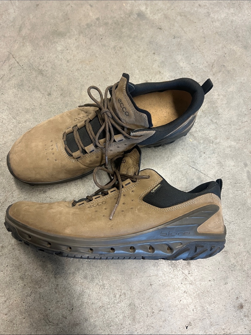 ECCO Men's Tan Suede Lace-Up Comfort Shoes size US 11